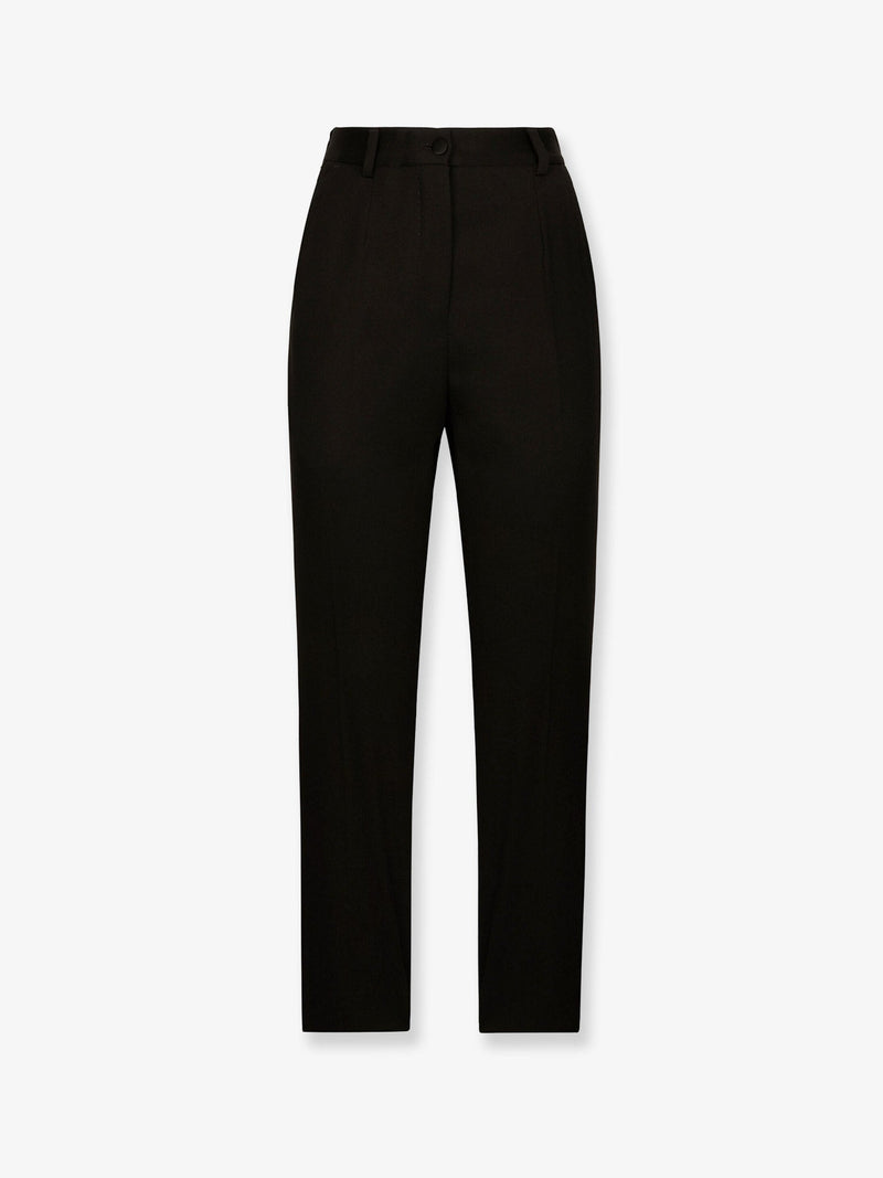Dolce & Gabbana Dolce & Gabbana Tuxedo Virgin Wool Silk Trousers Black - World Class Fashion