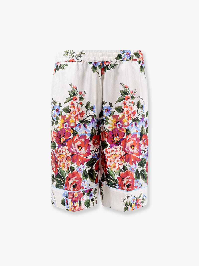 Dolce & Gabbana Dolce & Gabbana Shorts de Seda Blancos para Mujer - World Class Fashion