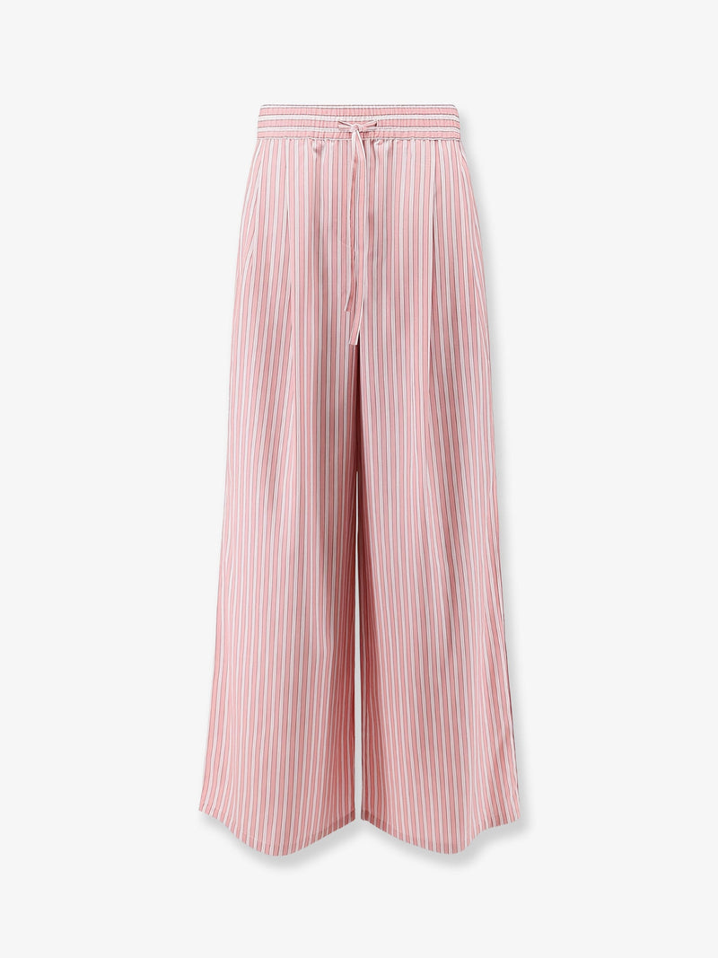 Dolce & Gabbana Dolce & Gabbana Cotton Silk Trousers Pink - World Class Fashion