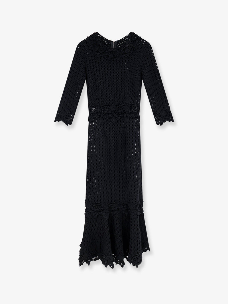 Dolce & Gabbana Dolce & Gabbana Vestido largo de ganchillo negro - World Class Fashion