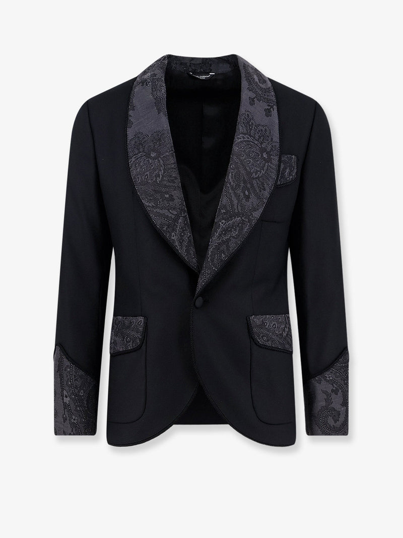 Dolce & Gabbana Dolce & Gabbana Virgin Wool Blend Blazer Black - World Class Fashion
