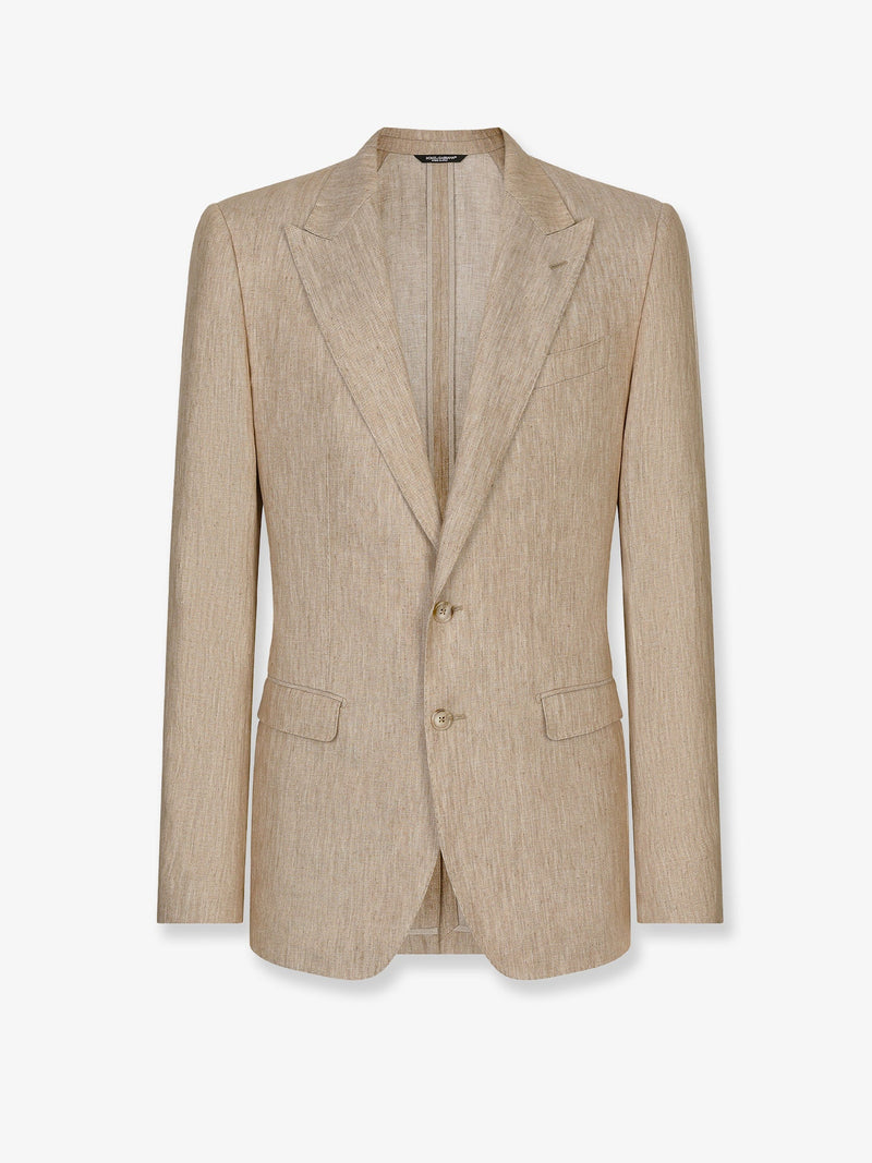 Dolce & Gabbana Dolce & Gabbana Taormina Linen Blazer Beige - World Class Fashion