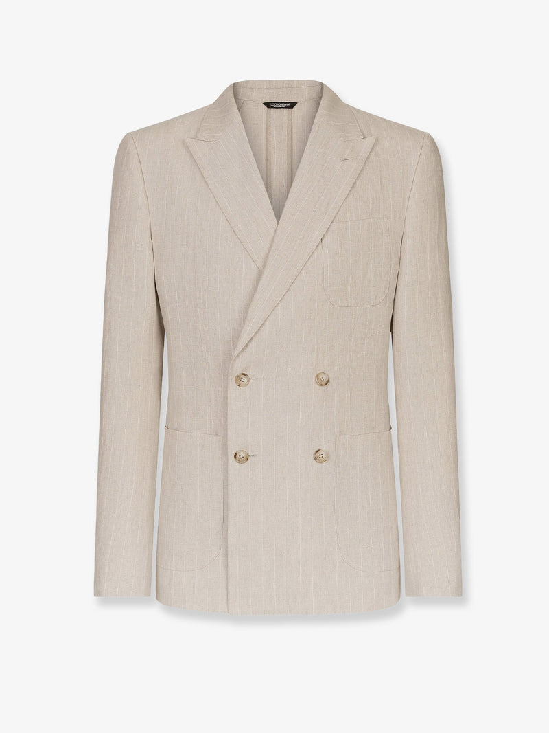 Dolce & Gabbana Dolce & Gabbana Portofino Linen Blazer Beige Men - World Class Fashion