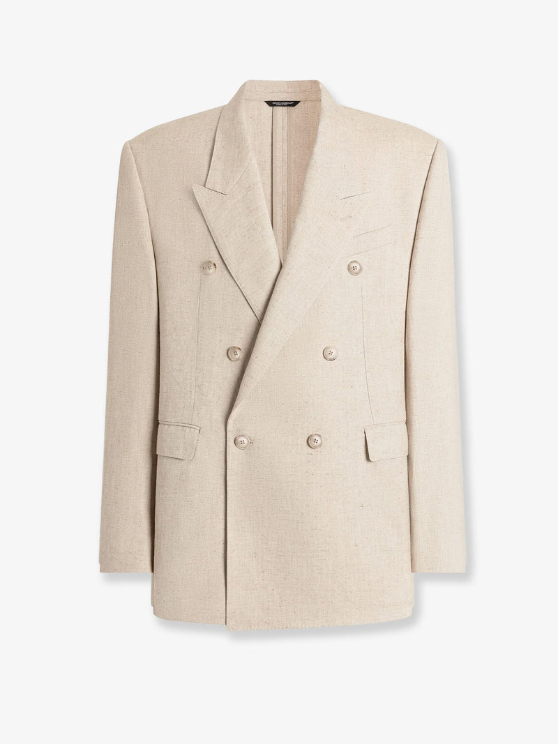 Dolce & Gabbana Dolce & Gabbana Hemp Silk Linen Blazer Beige - World Class Fashion