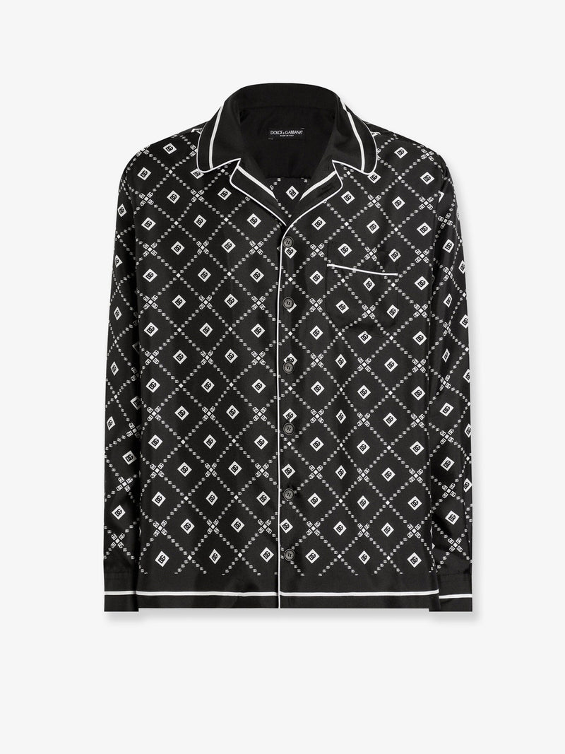 Dolce & Gabbana Dolce & Gabbana Silk Shirt All-Over Logo Black - World Class Fashion