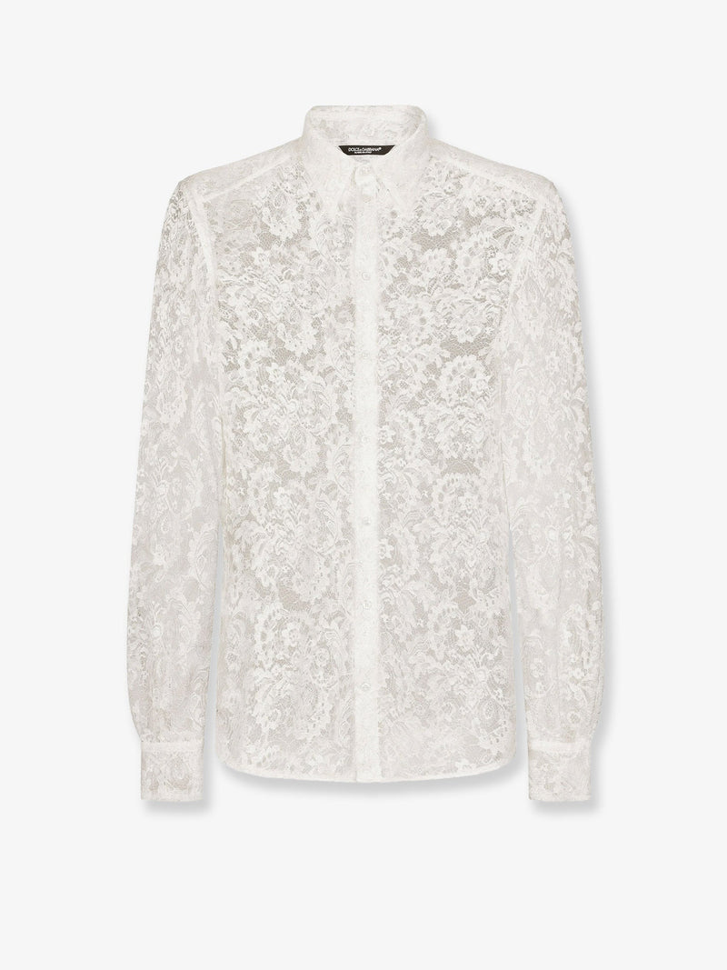 Dolce & Gabbana Dolce & Gabbana Martini Lace Shirt White - World Class Fashion