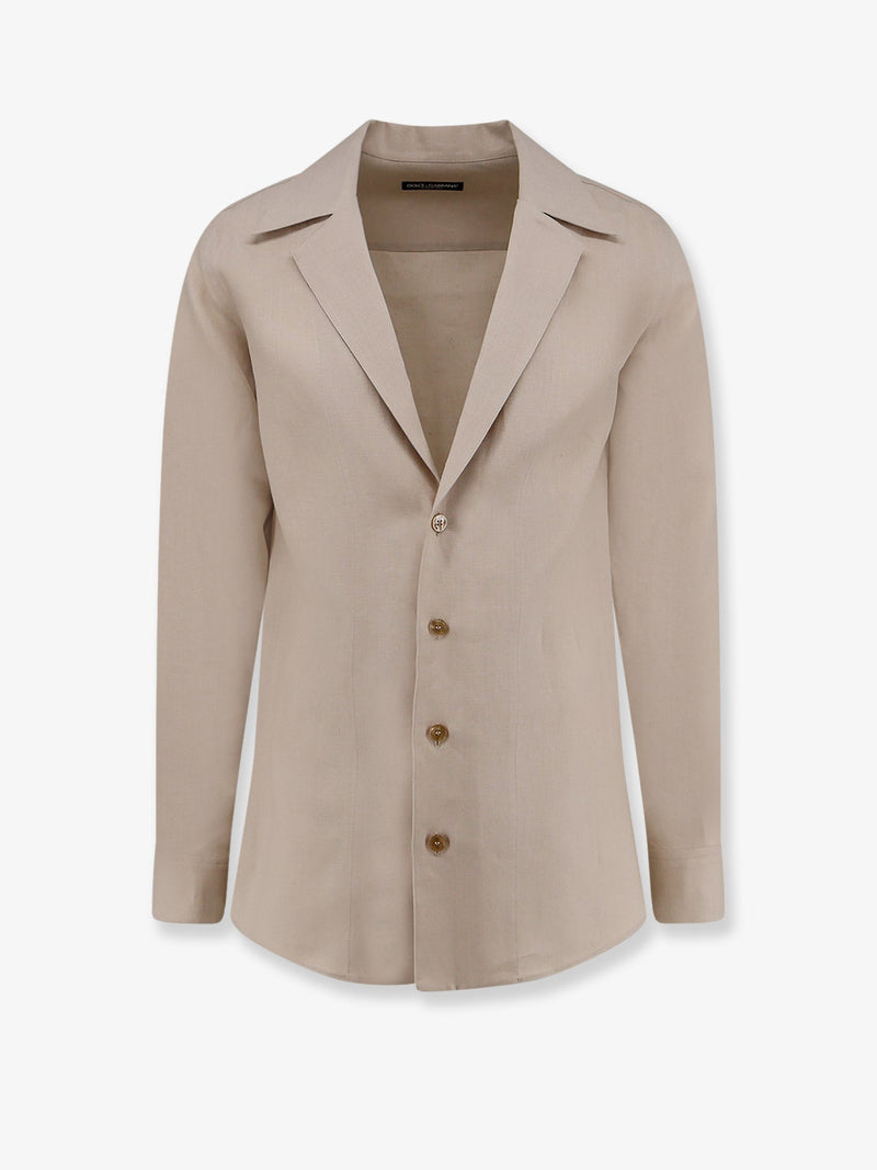 Dolce & Gabbana Dolce & Gabbana Linen Shirt Beige Men - World Class Fashion