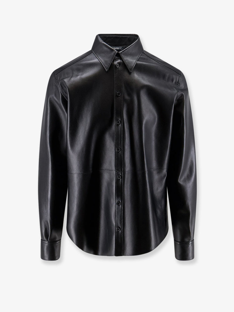 Dolce & Gabbana Dolce & Gabbana Leather Shirt Jacket Black Men - World Class Fashion
