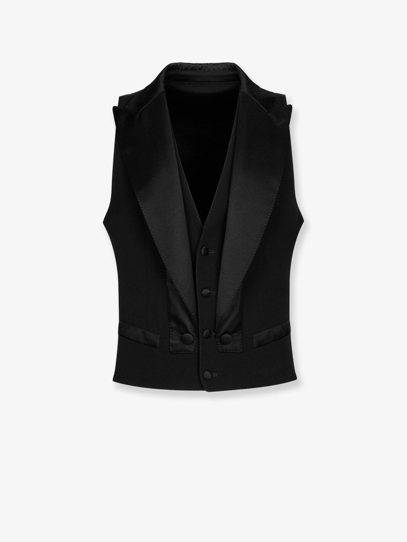Dolce & Gabbana Dolce & Gabbana Single-Breasted Gabardine Vest Black - World Class Fashion