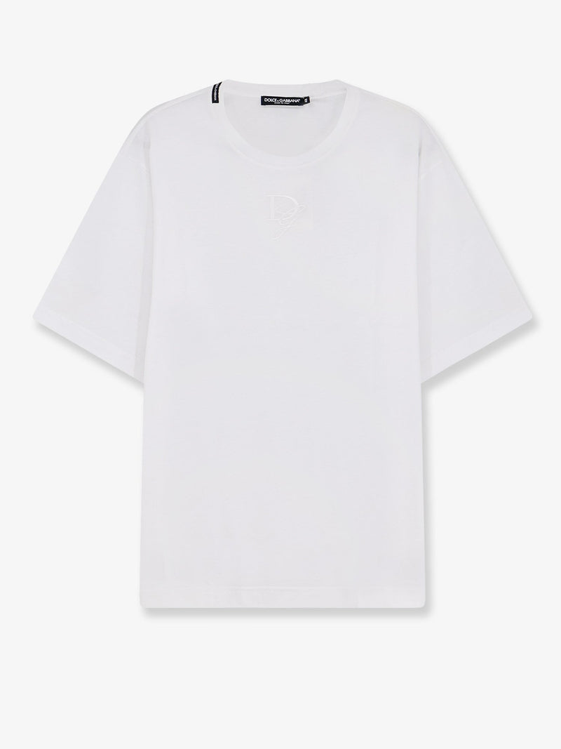 Dolce & Gabbana Dolce & Gabbana Embroidered Cotton T-Shirt White Men - World Class Fashion