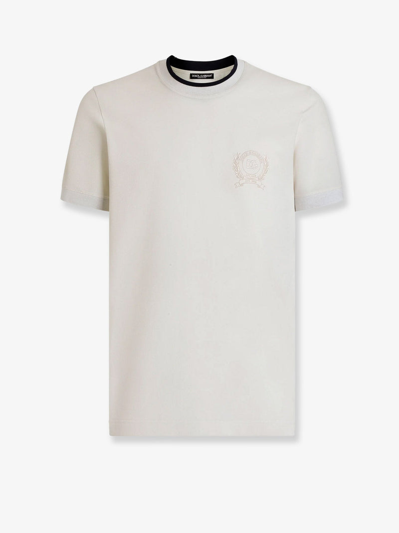 Dolce & Gabbana Dolce & Gabbana Technical Fabric T-Shirt Beige - World Class Fashion