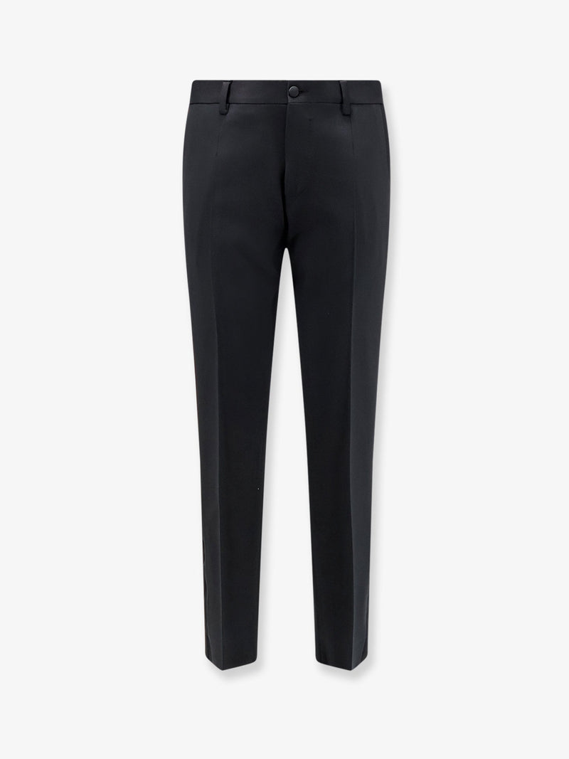 Dolce & Gabbana Dolce & Gabbana Cotton Viscose Silk Trousers Black - World Class Fashion