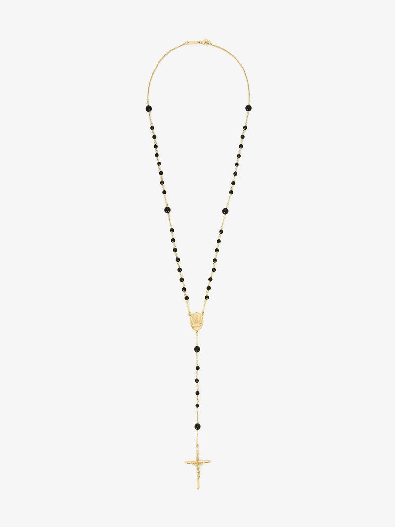 Dolce & Gabbana Dolce & Gabbana Gold Brass Rosary With Natural Stones - World Class Fashion