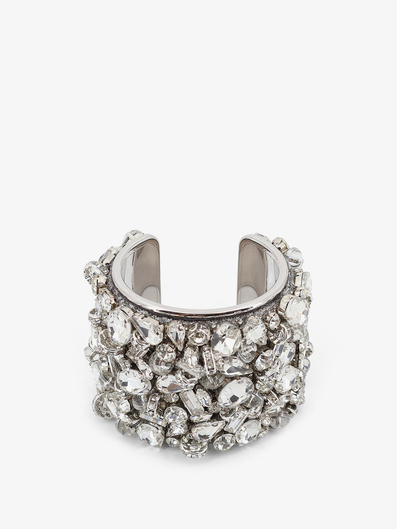 Dries Van Noten Dries Van Noten Brass Bracelet With Crystals Silver - World Class Fashion