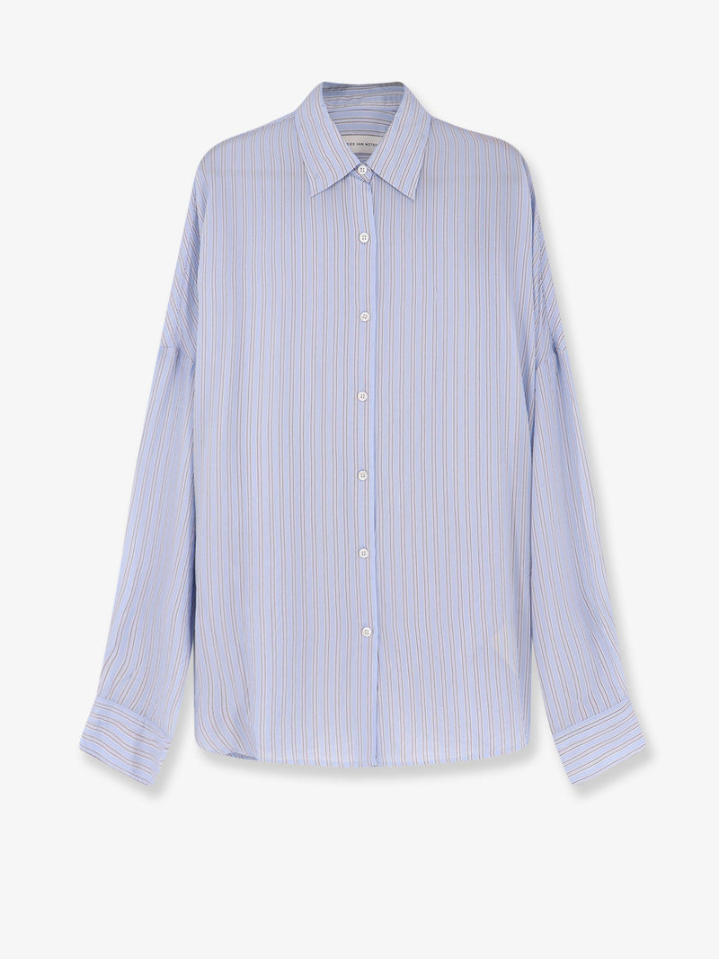 Dries Van Noten Dries Van Noten Casia Cupro Shirt Blue Women - World Class Fashion
