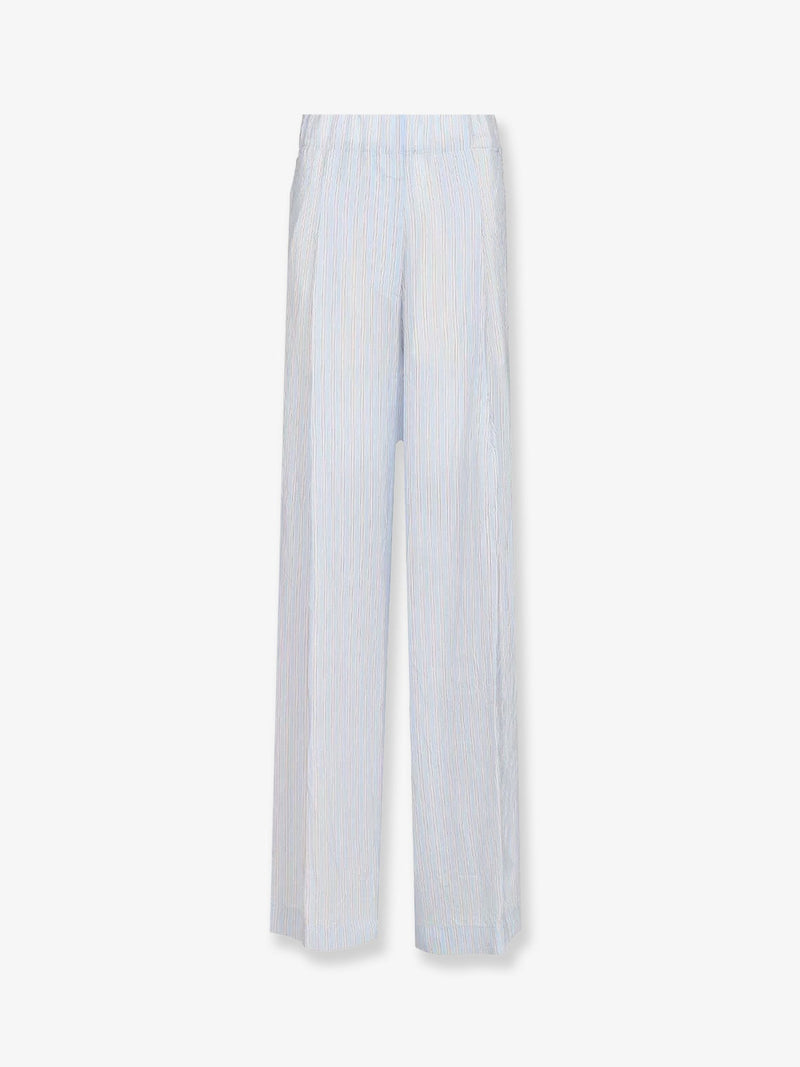 Dries Van Noten Dries Van Noten Pila Cupro Trousers Blue - World Class Fashion