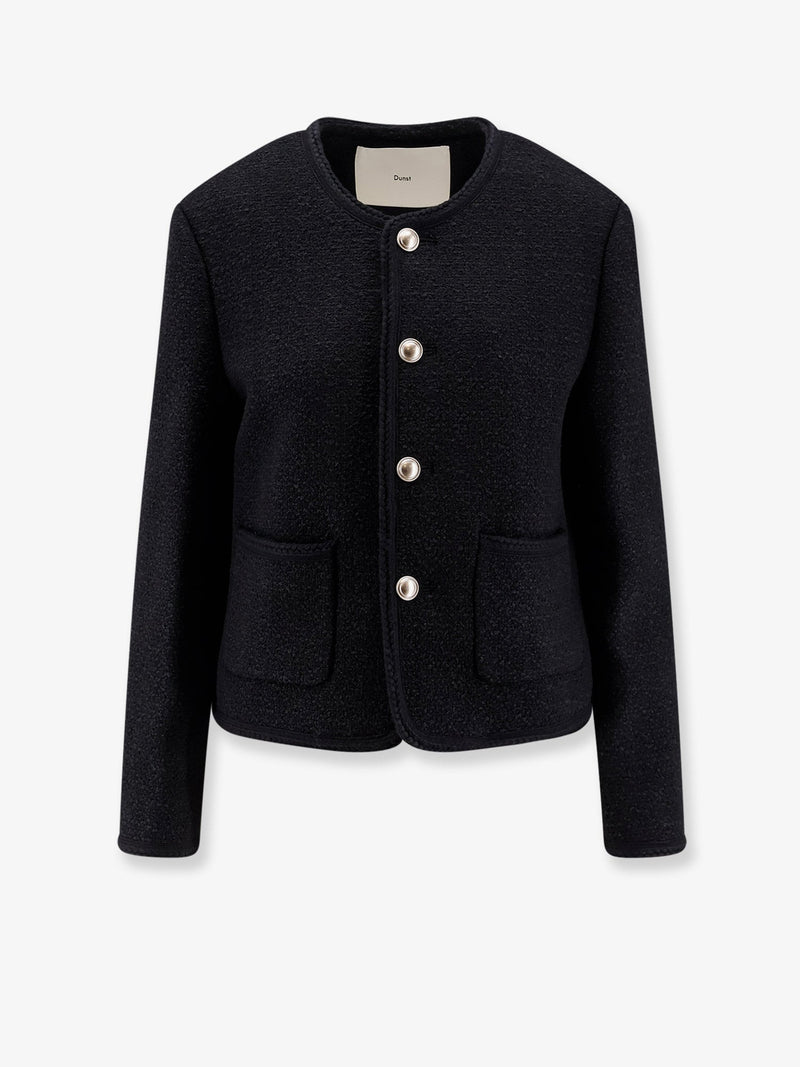 Dunst Chaqueta cruzada de tweed con textura Dunst para mujer - World Class Fashion