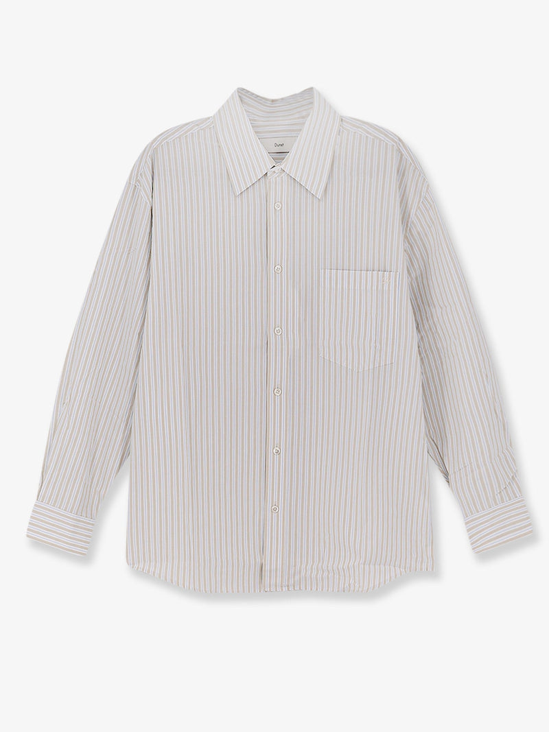 Dunst Dunst Oversized Cotton Shirt Beige Stripes - World Class Fashion