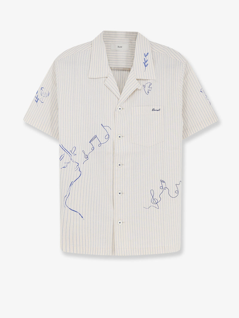 Dunst Dunst Striped Cotton Shirt Beige Men - World Class Fashion