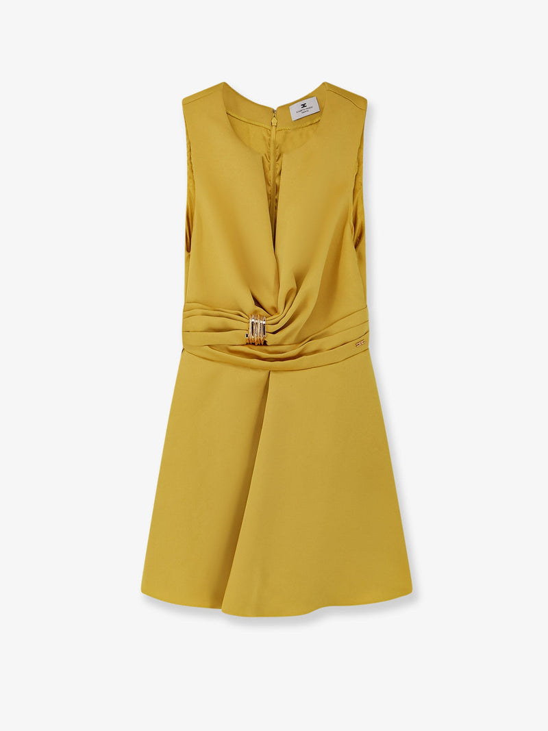 Elisabetta Franchi Elisabetta Franchi Events Satin Mini Dress Yellow - World Class Fashion
