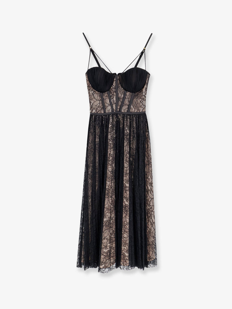 Elisabetta Franchi Vestido de encaje Elisabetta Franchi Events Negro - World Class Fashion