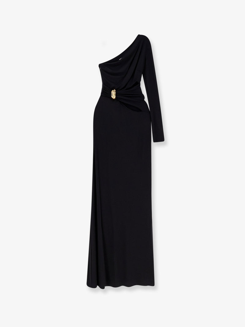 Elisabetta Franchi Vestido Elisabetta Franchi Red Carpet de viscosa elástica negro - World Class Fashion
