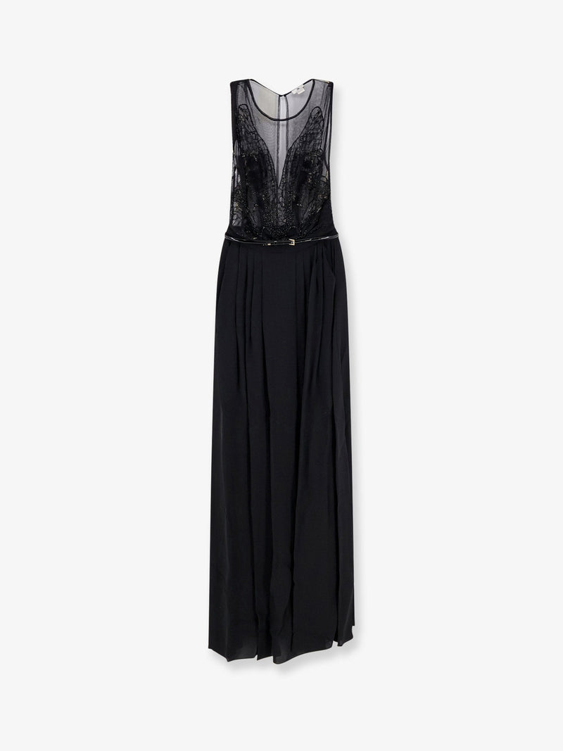 Elisabetta Franchi Elisabetta Franchi Vestido Largo Red Carpet Negro - World Class Fashion