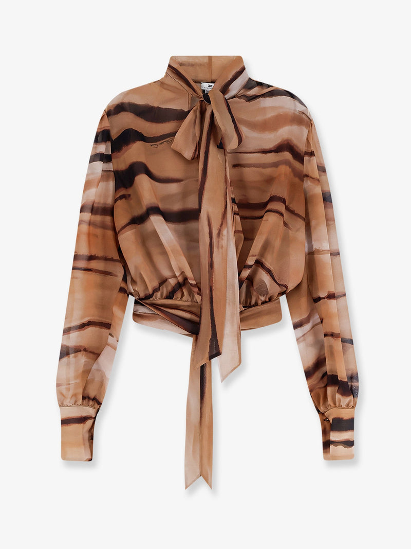 Elisabetta Franchi Elisabetta Franchi Animalier Print Shirt Brown - World Class Fashion