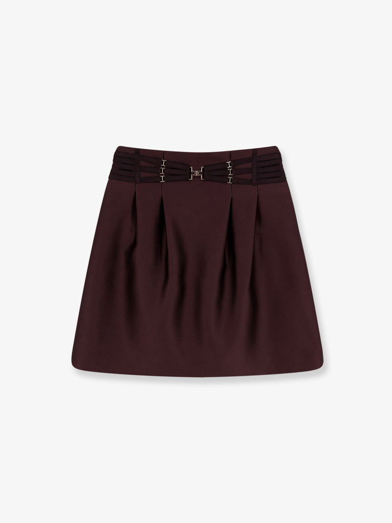 Elisabetta Franchi Minifalda de satén marrón Elisabetta Franchi - World Class Fashion