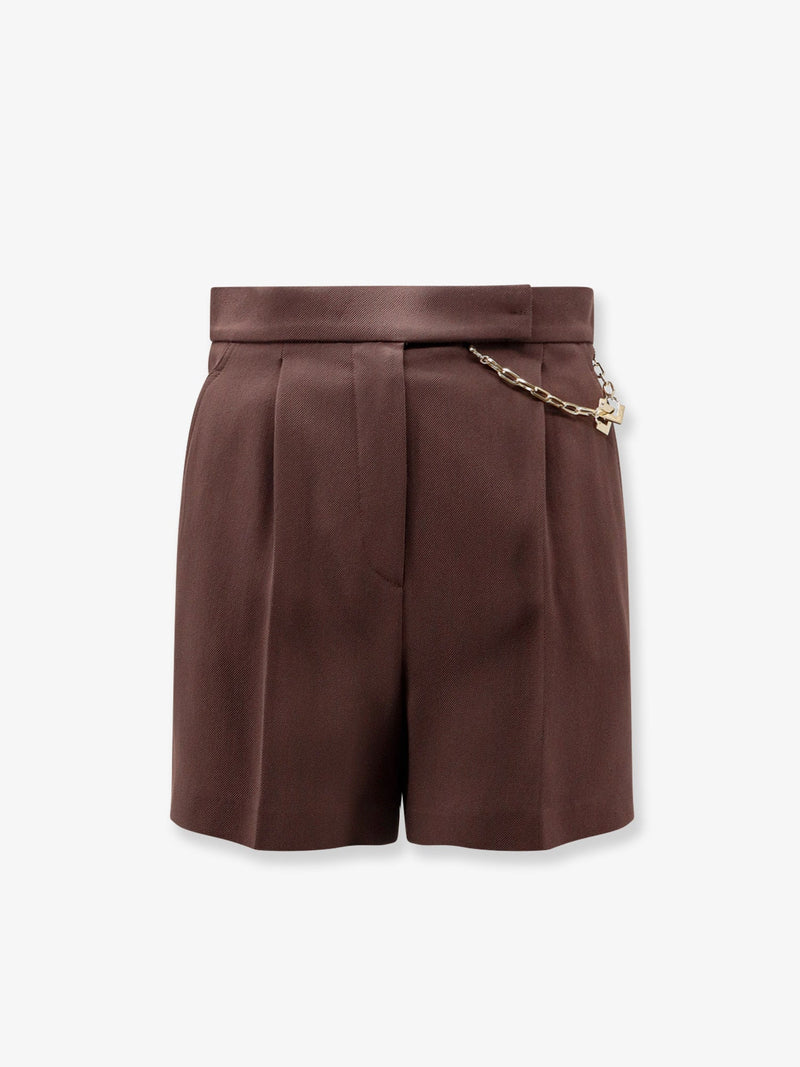 Elisabetta Franchi Shorts de viscosa elástica Elisabetta Franchi marrón - World Class Fashion