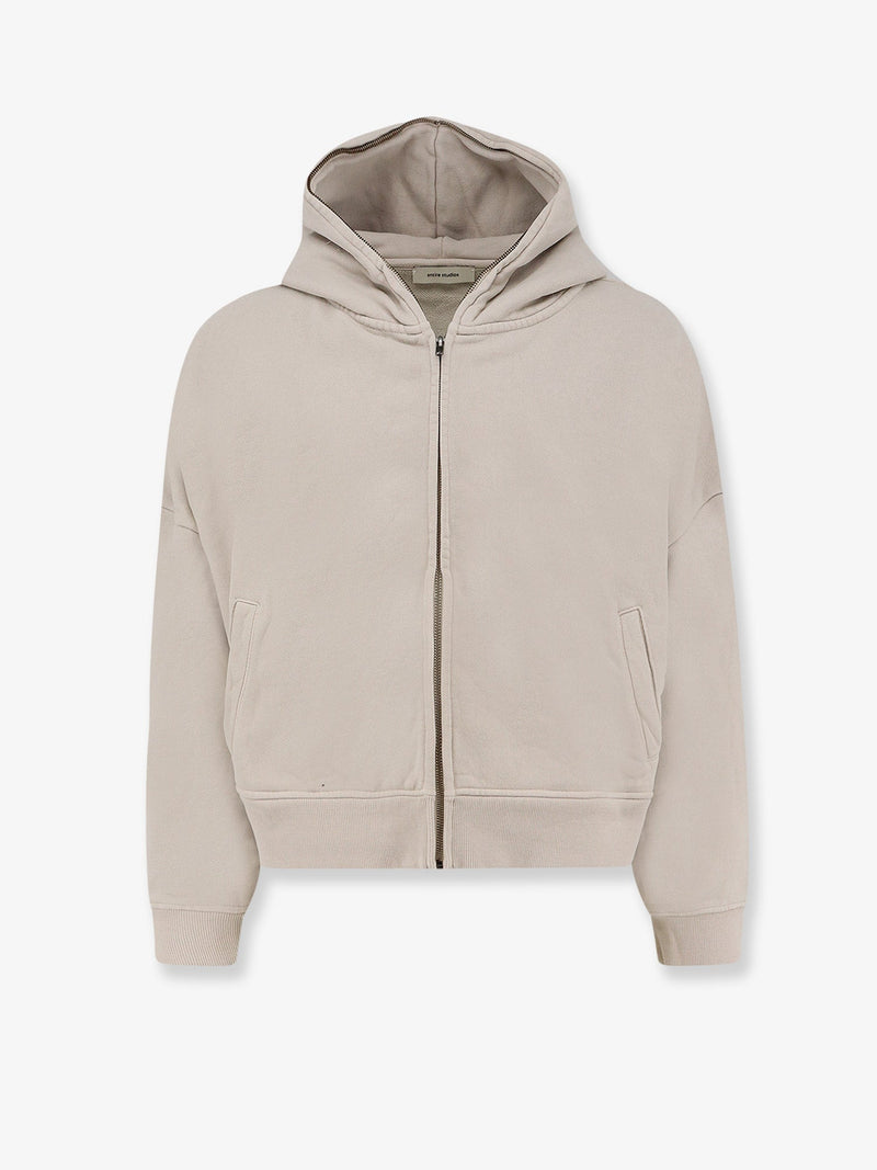 Entire Studios Sudadera de algodón con cremallera Eternal de Entire Studios, color beige - World Class Fashion