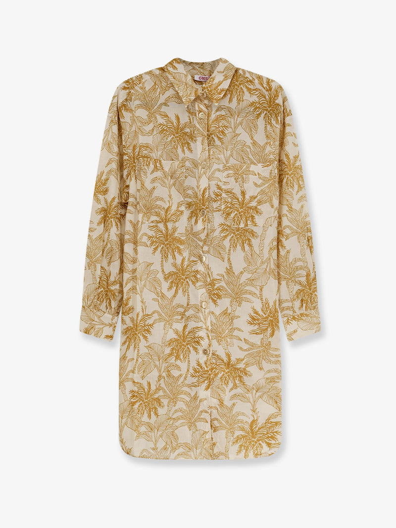 Eres Eres Long Panama Cotton Shirt Yellow Women - World Class Fashion