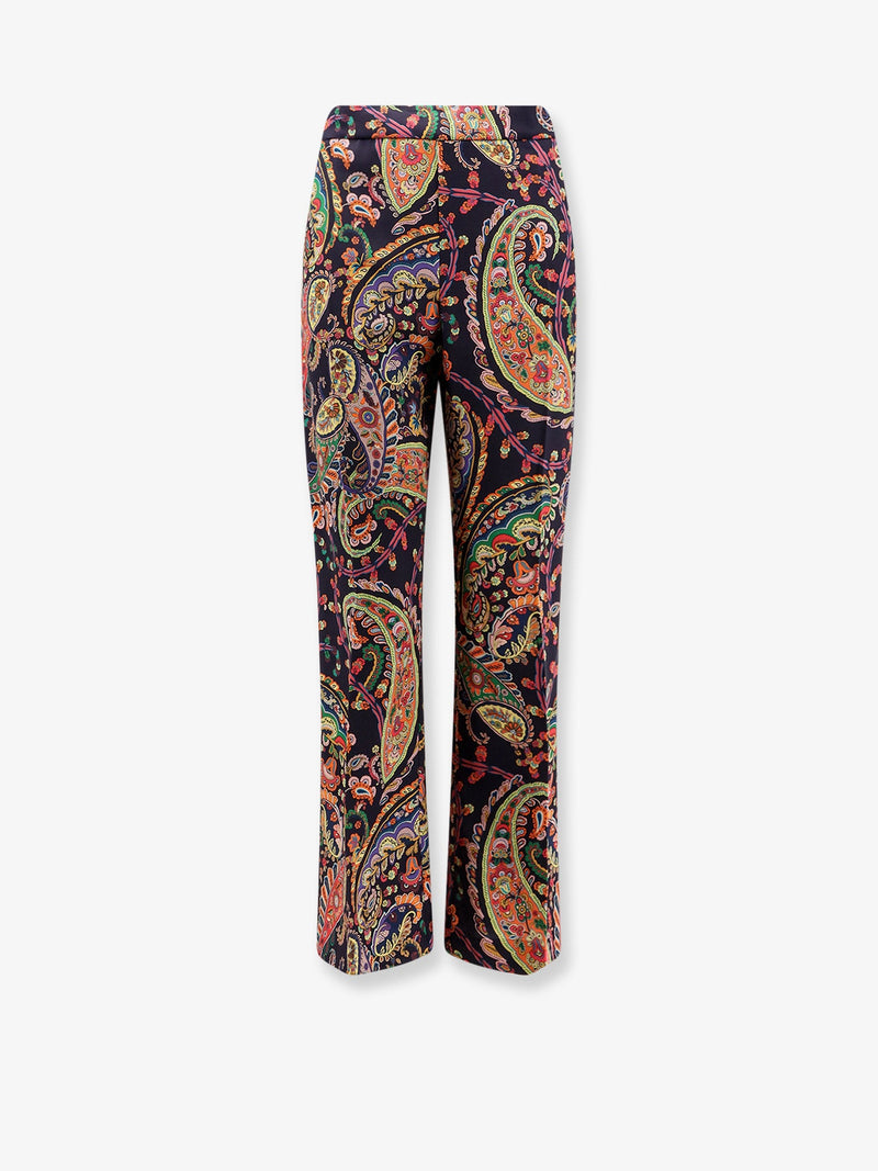 Etro Etro Multicolor Fabric Trousers Blue Women - World Class Fashion