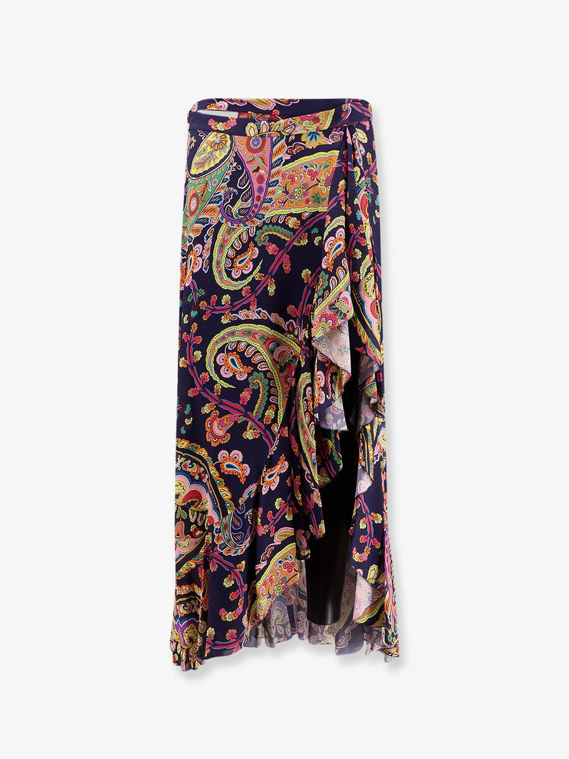 Etro Falda cruzada de viscosa multicolor Etro para mujer - World Class Fashion