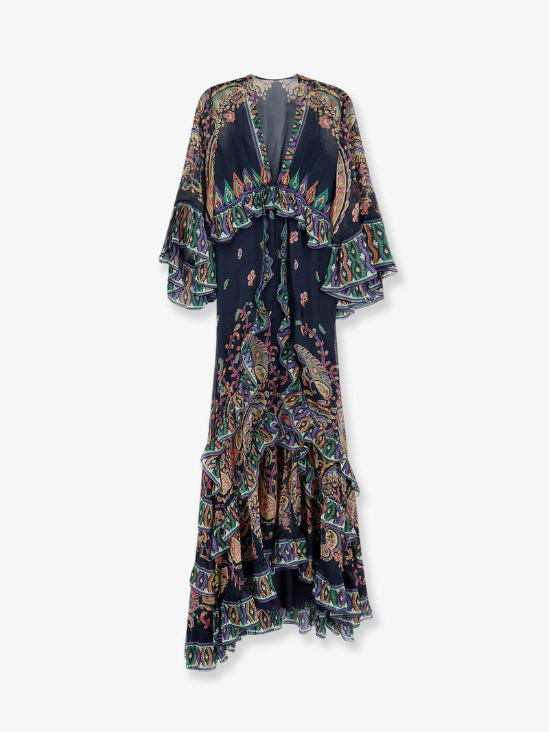 Etro Vestido Largo Etro Multicolor de Seda para Mujer - World Class Fashion