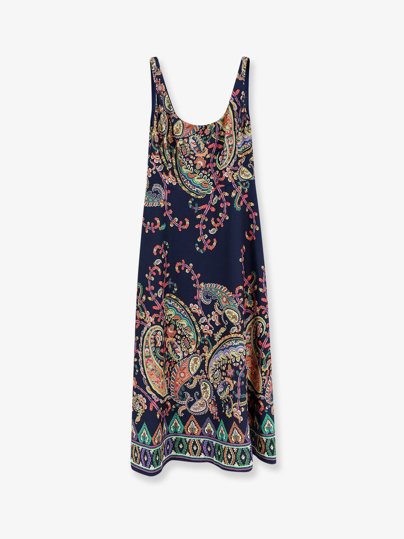 Etro Vestido Estampado Multicolor Etro Azul Mujer - World Class Fashion
