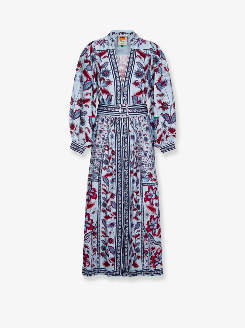 Farm Rio Farm Rio Marcelle Vestido Maxi Azul - World Class Fashion