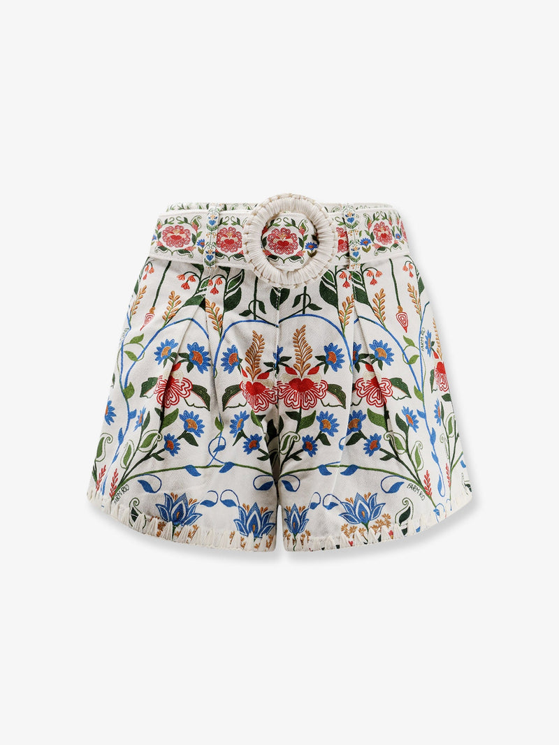 Farm Rio Farm Rio Fraga Multicolor Cotton Shorts Blancos - World Class Fashion