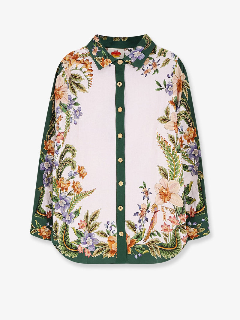 Farm Rio Farm Rio Linen and Viscose Shirt Multicolor Women - World Class Fashion