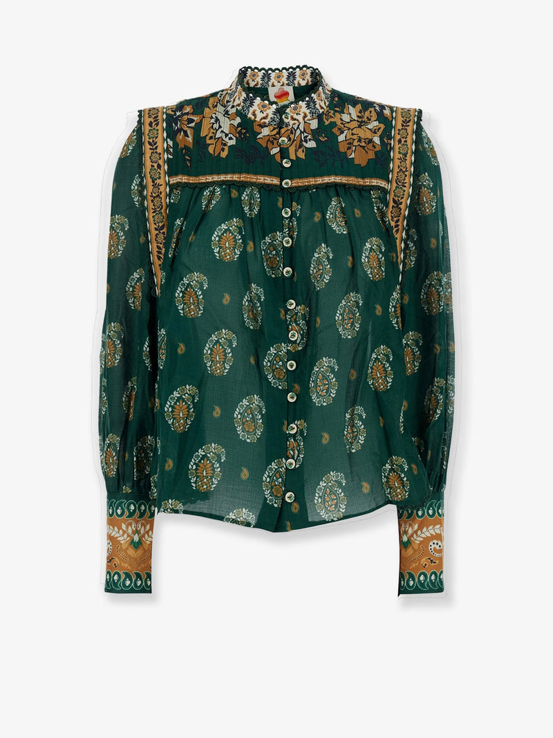 Farm Rio Farm Rio Tayla Cotton Shirt Green - World Class Fashion
