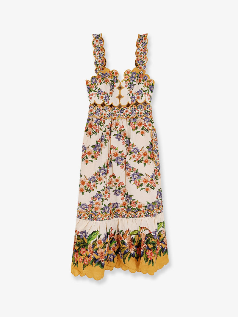 Farm Rio Farm Rio Hilo Multicolor Linen Viscose Dress - World Class Fashion