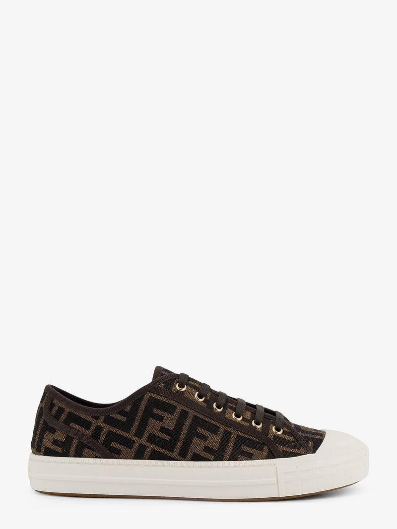 Fendi Fendi Domino FF Jacquard Fabric Sneakers Brown - World Class Fashion