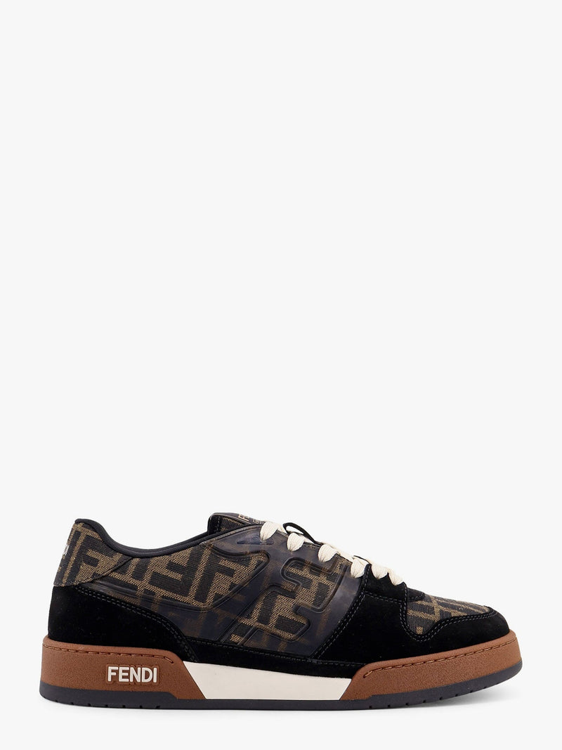 Fendi Fendi Match FF Jacquard Fabric and Suede Sneakers Black - World Class Fashion