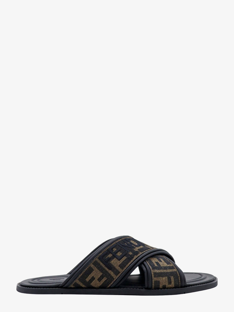 Fendi Fendi FF Jacquard Fabric Sandals Black Men - World Class Fashion