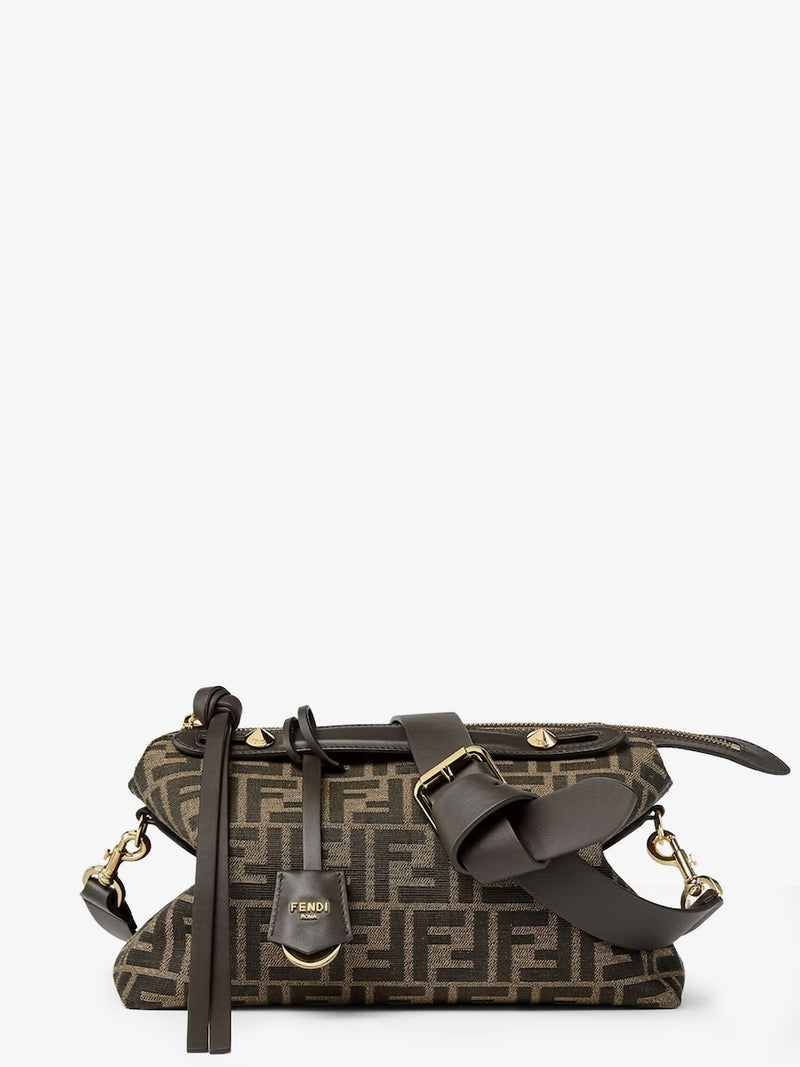 Fendi Fendi By The Way Soft Medium FF Jacquard Crossbody Bag Brown - World Class Fashion