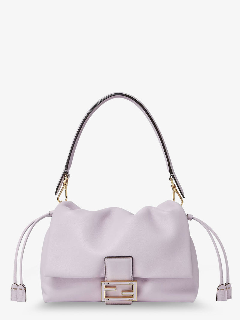 Fendi Fendi Mamma Baguette Medium Leather Crossbody Bag Purple - World Class Fashion