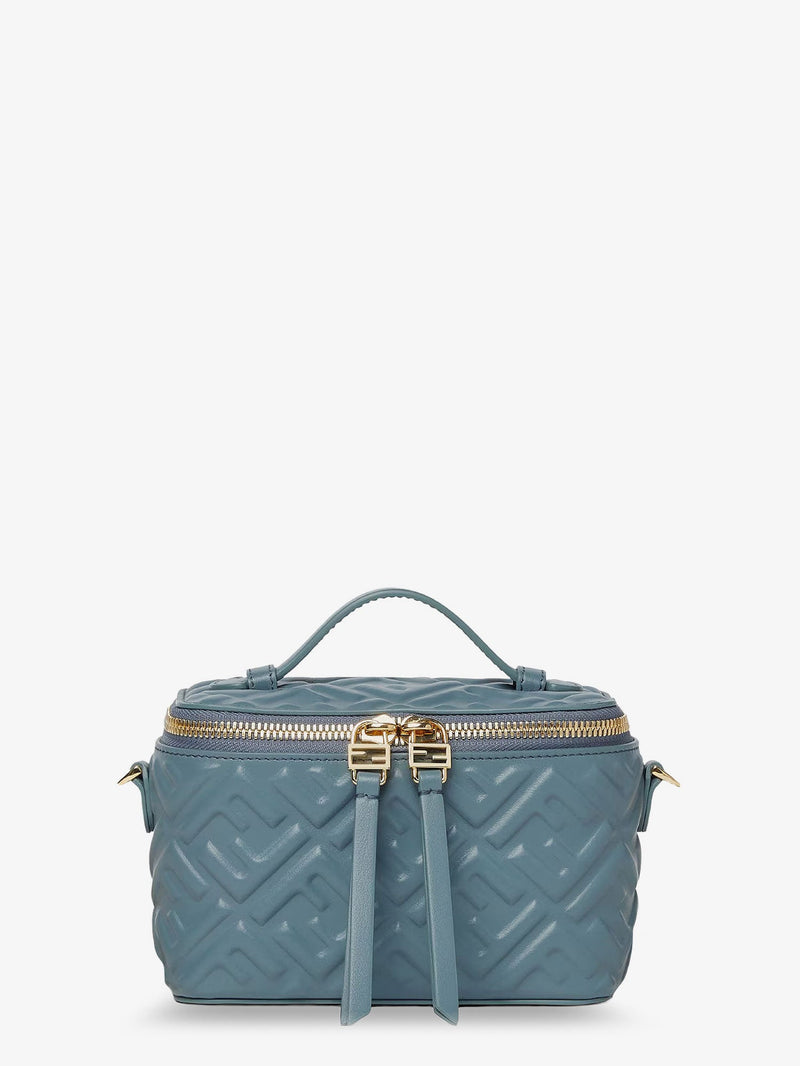 Fendi Fendi Vanity Leather Crossbody Bag Blue - World Class Fashion
