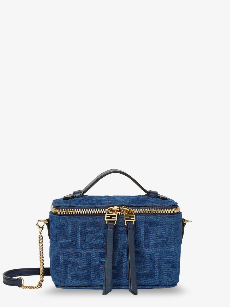 Fendi Fendi Vanity FF Fabric Crossbody Bag Blue - World Class Fashion