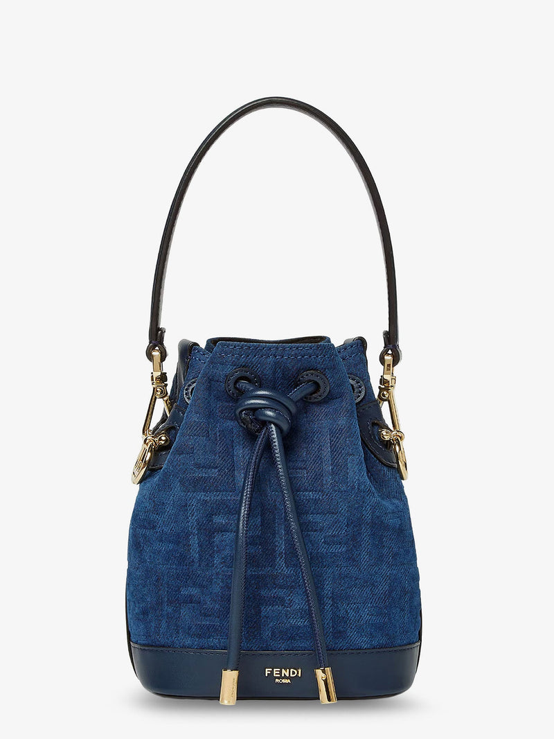Fendi Fendi Mon Tresor FF Flocked Denim Crossbody Bag Blue - World Class Fashion
