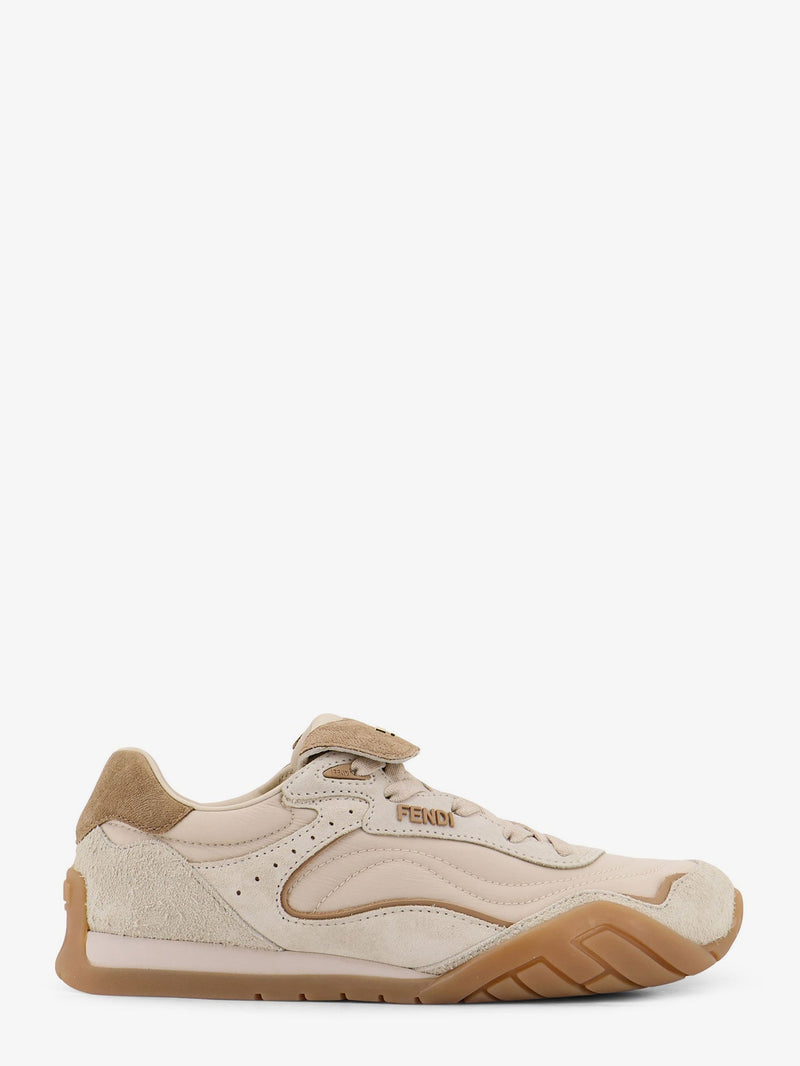 Fendi Fendi Wave Pulse Suede Sneakers Beige - World Class Fashion
